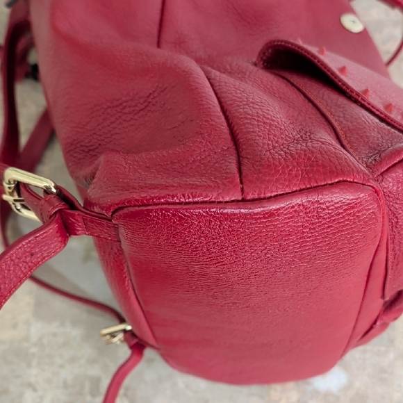NWT Mario Valentino Red Studded Backpack - Picture 11 of 13
